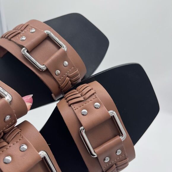 CAVERLEY Tabby Leather Slides in Tan Size 38 - Picture 6 of 7